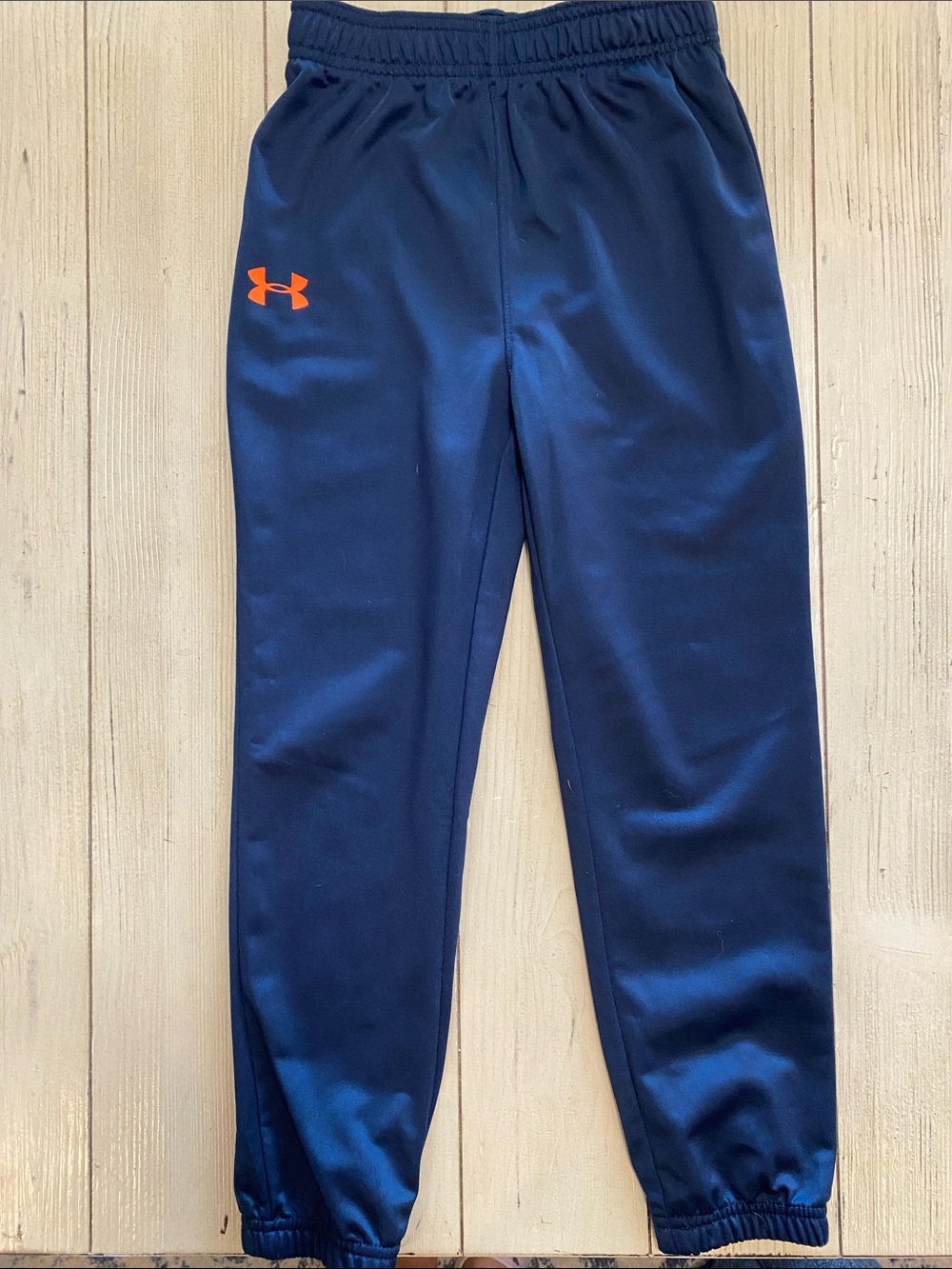 Under Armour Navy Joggers with Bright Orange Logo - Kids